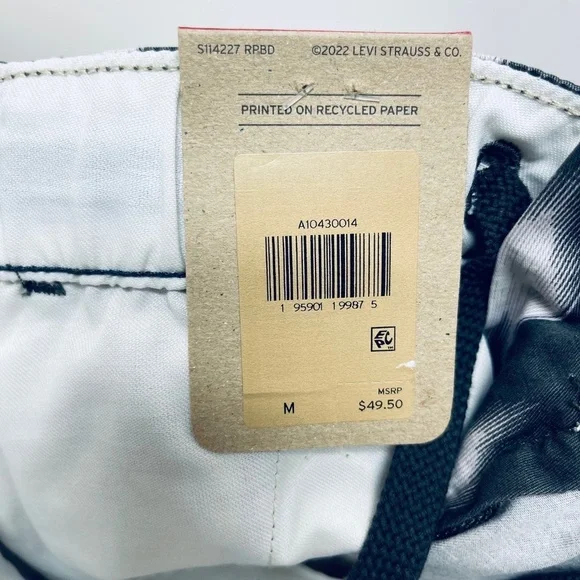 Levi’s XX Chino Shorts Men's LEZ Taper Black & White Stretch Casual Sz M New - Picture 9 of 12